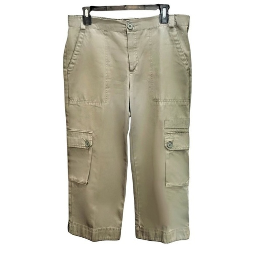 GAP army green  cropped wide leg cargo pants 8